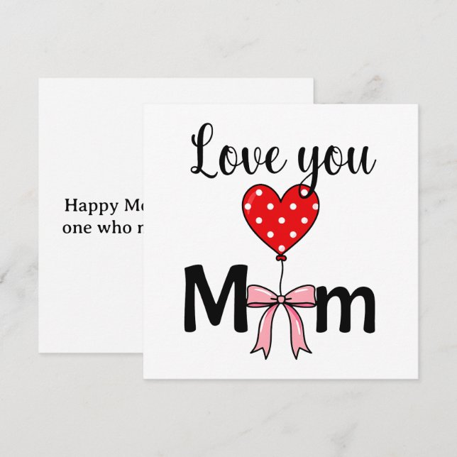 Dulce y elegante “Te quiero mamá” (Anverso / Reverso)