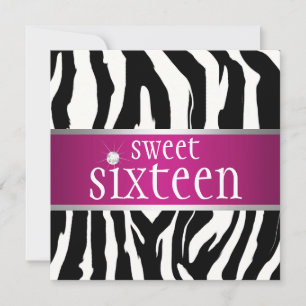 Dulce zebra Dieciséis invitaciones