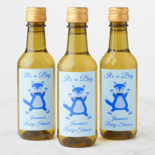 Dulce Zorro Niño Azul Personalizado Baby Shower