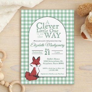 Dulce Zorro Rojo Invitación de Baby Shower de Cuad