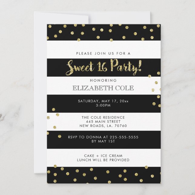 Dulces 16 invitaciones a fiestas de cumpleaños (Anverso)