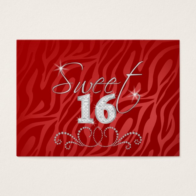 Dulces 16 Mini invitaciones de cumpleaños (Frente)