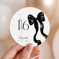 Dulces 16 Pegatinas Fiestas de Black Bow