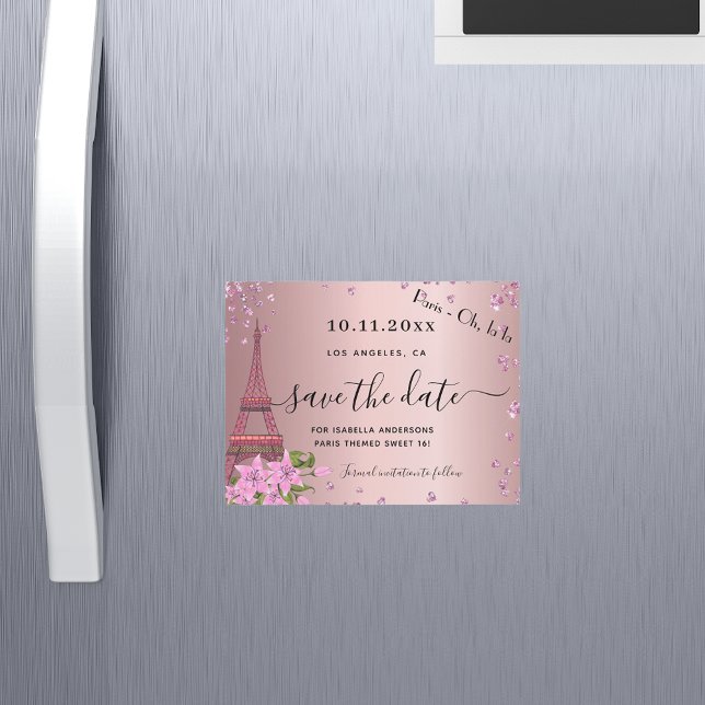 Dulces 16 rosa pálido parís imán para guardar la f (Subido por el creador)