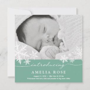 Dulces copos de nieve   Invitación del bebé