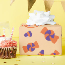 Dulces de Halloween sin foco y papel de envolver d