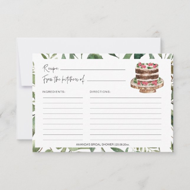 Dulces de verde pasteles de novia Ducha Tarjetas d (Anverso)