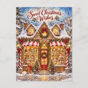 Dulces deseos de Navidad Tarjeta postal de panader