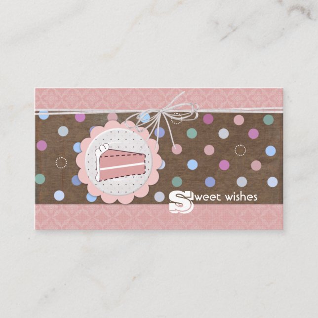 Dulces Deseos Pasteles Tarjetas de Negocios (Anverso)