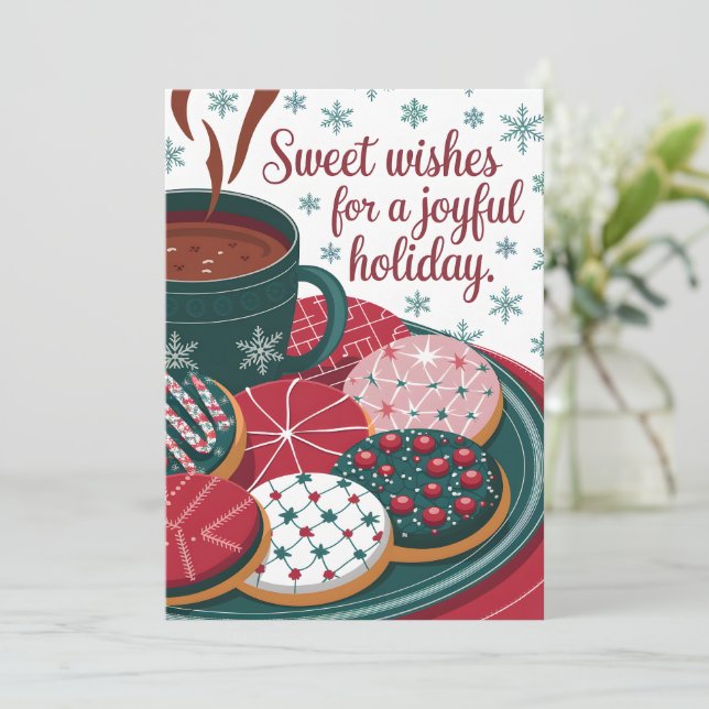 Dulces deseos - Tarjeta de Navidades (Anverso de pie)