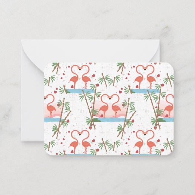 Dulces flamencos rosados Tarjetas de San Valentín  (Anverso)