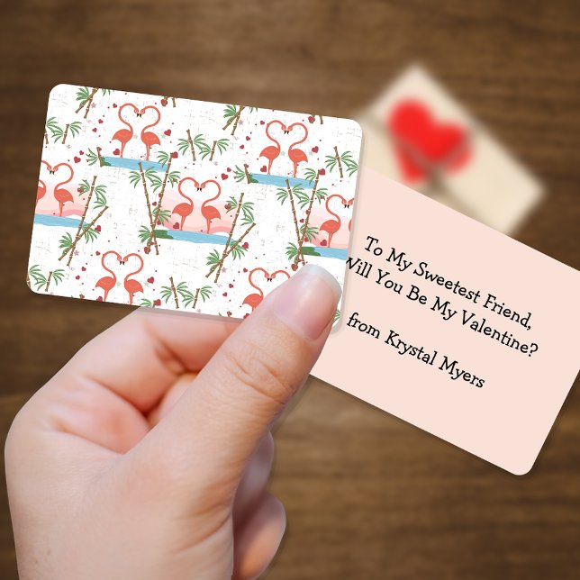 Dulces flamencos rosados Tarjetas de San Valentín  (Subido por el creador)