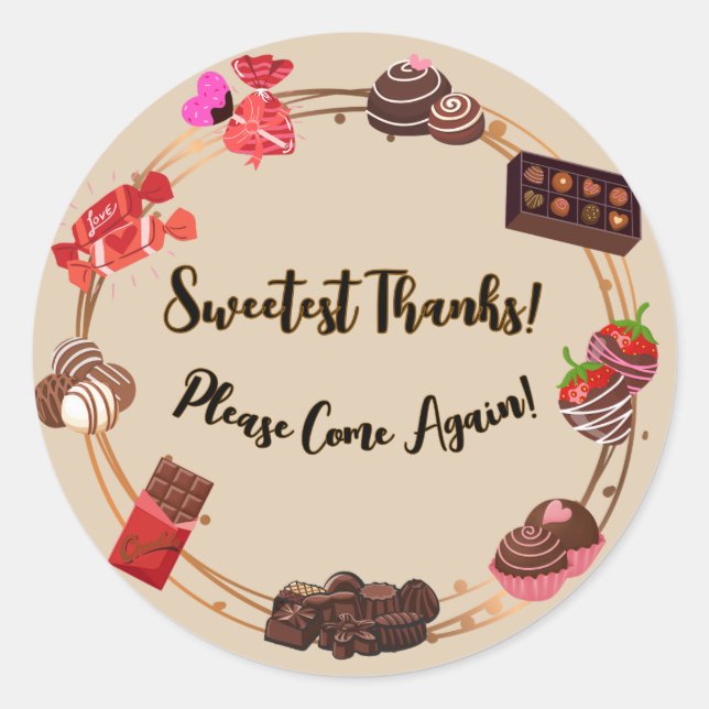 Dulces gracias Pegatina (Anverso)