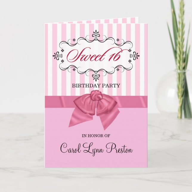 Dulces invitaciones a fiestas de cumpleaños número (Anverso)