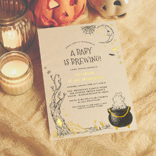 Dulces Invitaciones Vintage de Halloween para Baby