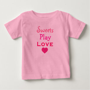 Dulces Juega Amor corazón rosa caliente Camiseta p