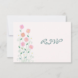 Dulces Margaritas Campestres Tarjeta de RSVP de Bo