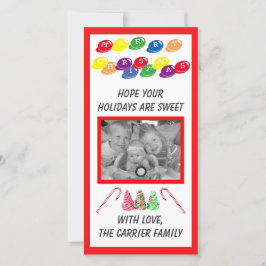 Dulces Navidades de golosinas - Tarjeta fotográfic