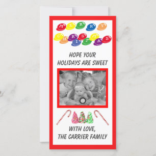 Dulces Navidades de golosinas - Tarjeta fotográfic