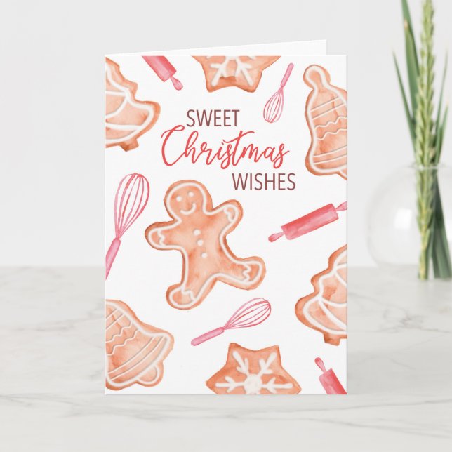 Dulces Navidades Desean Tarjeta Gingerbread (Anverso)