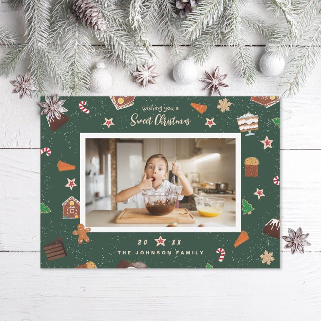 Dulces Navidades Dulces Tirados Foto Tarjeta de va (Subido por el creador)
