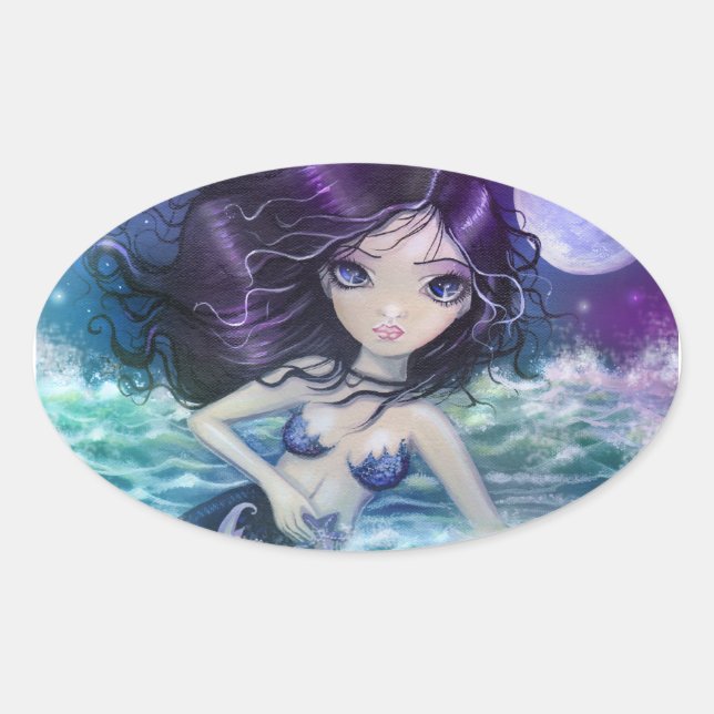 Dulces Pegatinas de Sirena de Ojos Grandes Pequeño (Anverso)