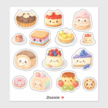 Dulces Pegatinas de Vinilo de Postres Kawaii
