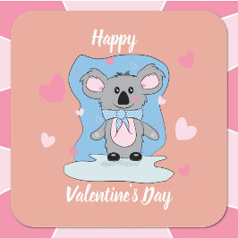 Dulces pegatinas El día de San Valentín de koala