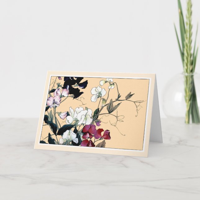 Dulces rojos y blancos, tarjeta de arte botánico (Anverso)