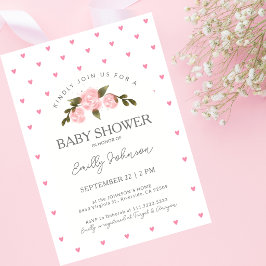 Dulces Rosas Rosadas y Corazones Chica Baby Shower