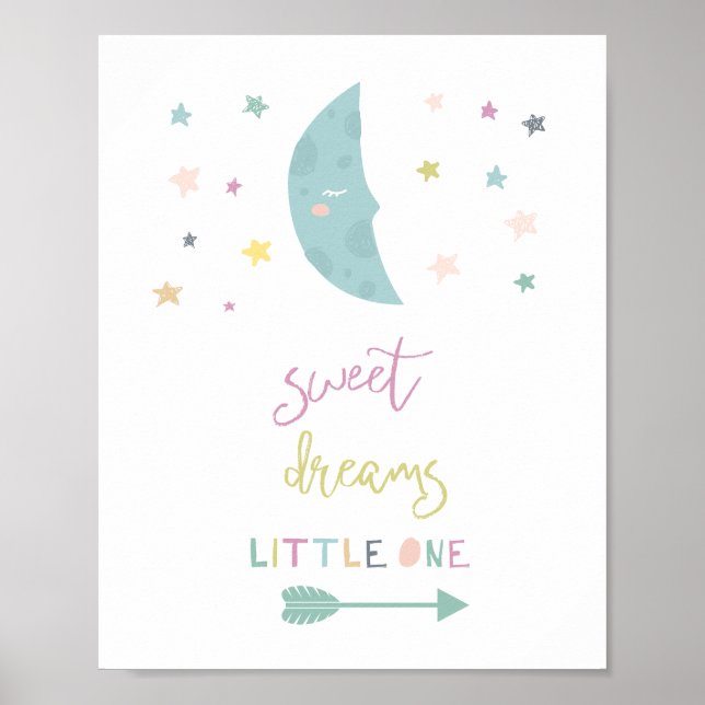 dulces sueños pequeño uno luna comienza decoración (Frente)