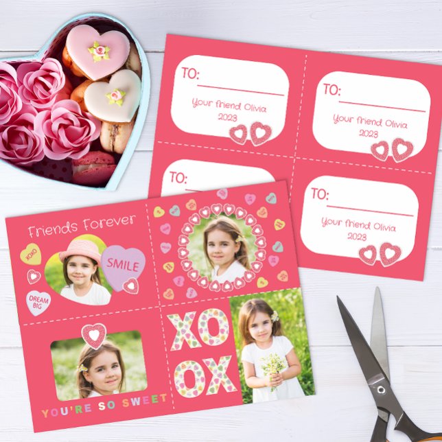 Dulces tarjetas de fotos de Personalizados del Día (Fun Classroom Valentine Exchange)