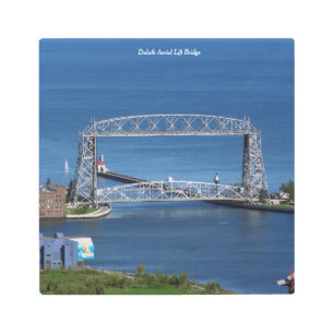 Duluth Aerial Lift Bridge Square arte mural metali