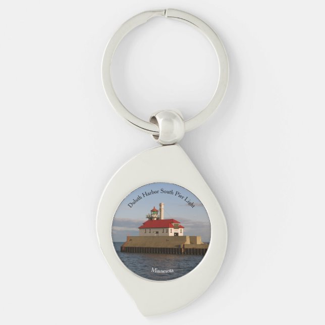 Duluth Harbour North Pier Light llavero metalizado (Anverso)