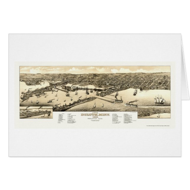 Duluth, mapa panorámico del manganeso - 1883 (Anverso (Horizontal))