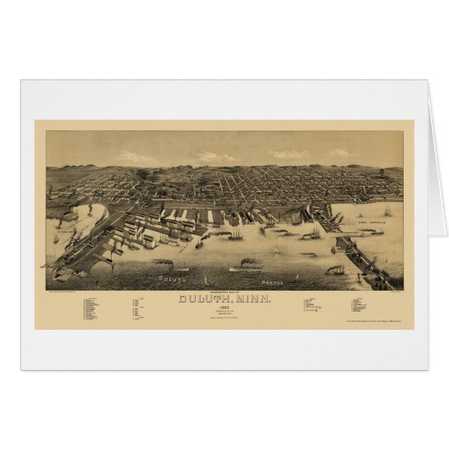 Duluth, mapa panorámico del manganeso - 1887 (Anverso (Horizontal))