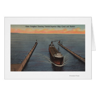 Duluth, MN - Vista del buque que entra en el avión