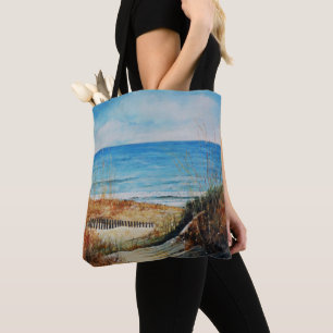 Dunas de arena y pintura oceánica Bolsa de Tote