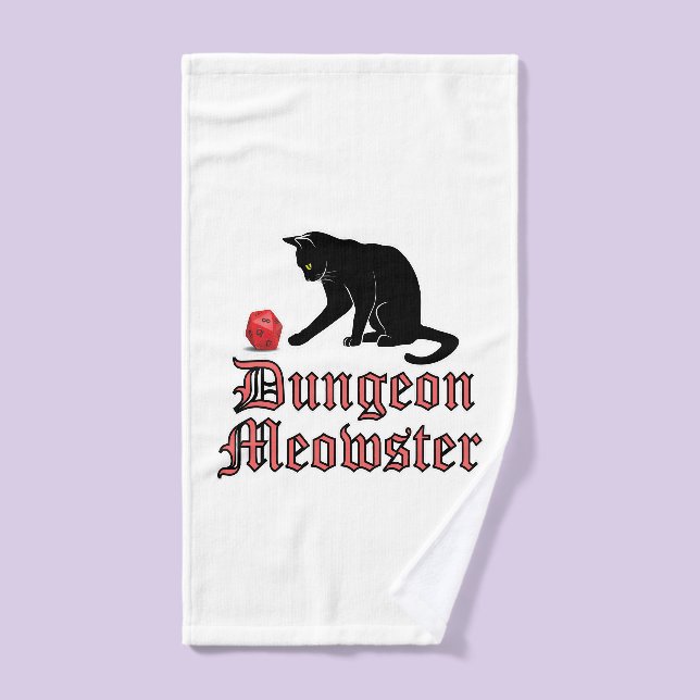 Dungeon Meowster Funny RPG Cat con dados (Toalla de mano)
