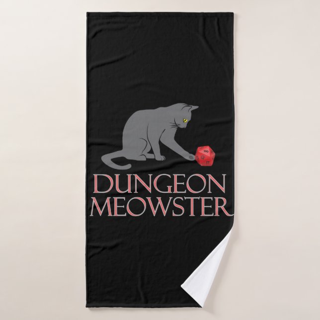 Dungeon Meowster Funny RPG Cat con dados (Toalla de baño)