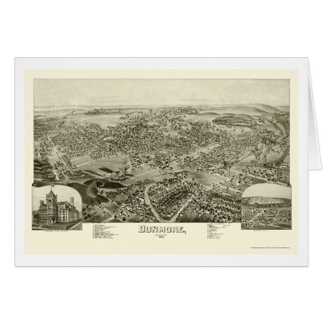 Dunmore, mapa panorámico del PA - 1892 (Anverso (Horizontal))