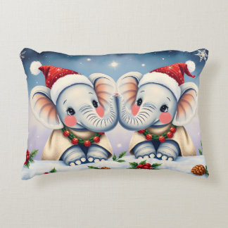 Dúo de almohadas personalizadas de Navidad Elefant