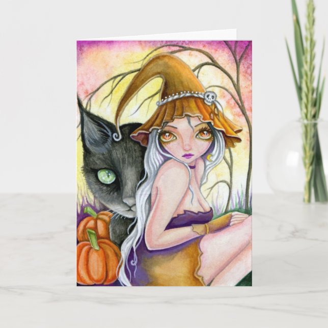 Dúo de Halloween - tarjeta en blanco (Anverso)