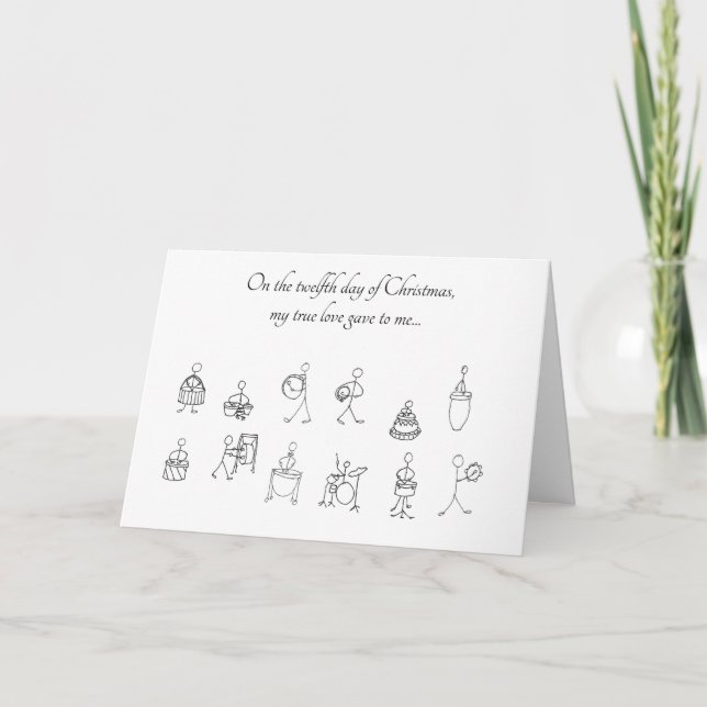 Duodécimo día de tarjeta de Navidad (Anverso)