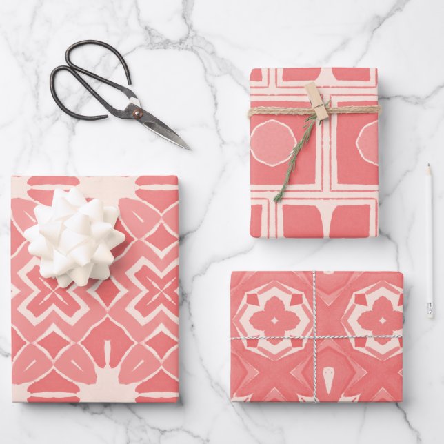 Duotona Art Deco en papel de diseño rosa (Anverso)