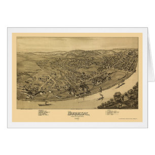 Duquesne, mapa panorámico del PA - 1897