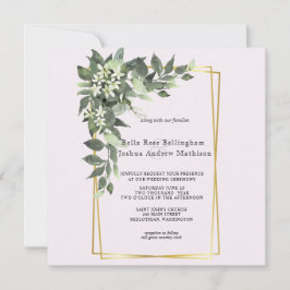 Duras hojas verdes con invitación a las flores bla