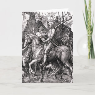 Durer Knight Death y la tarjeta de saludo del diab