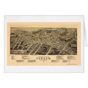 Durham, mapa panorámico del NC - 1891