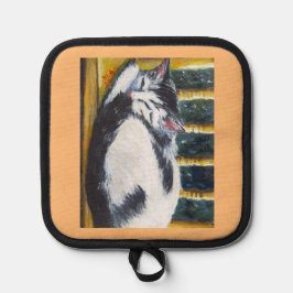 durmiendo sobre la silla Oven Mitts & Pot Holders